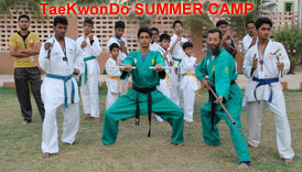 Martial arts weapons training nunchaku bostaff Taekwondo summer camp 2018 in karachi Prince Taekwondo Academy karate classes for girls boys