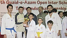 Taekwondo interclubs karachi championship, Shayan getting certificate Silver medals Prince Taekwondo Academy