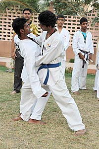 Yongmoodo sparring sweep